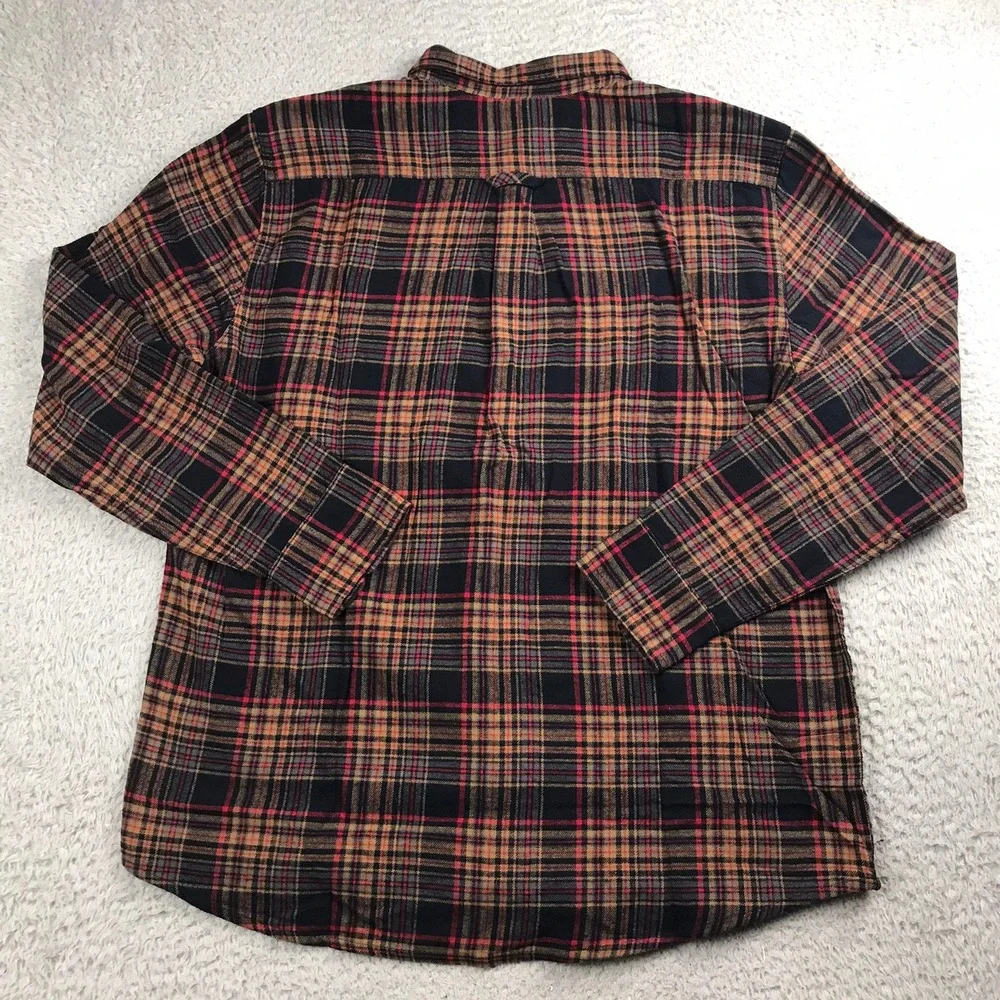 Eddie‎ Bauer Long Sleeve Flannel Shirt Mens XL Night Sky Ohio Plaid Cotton NWT